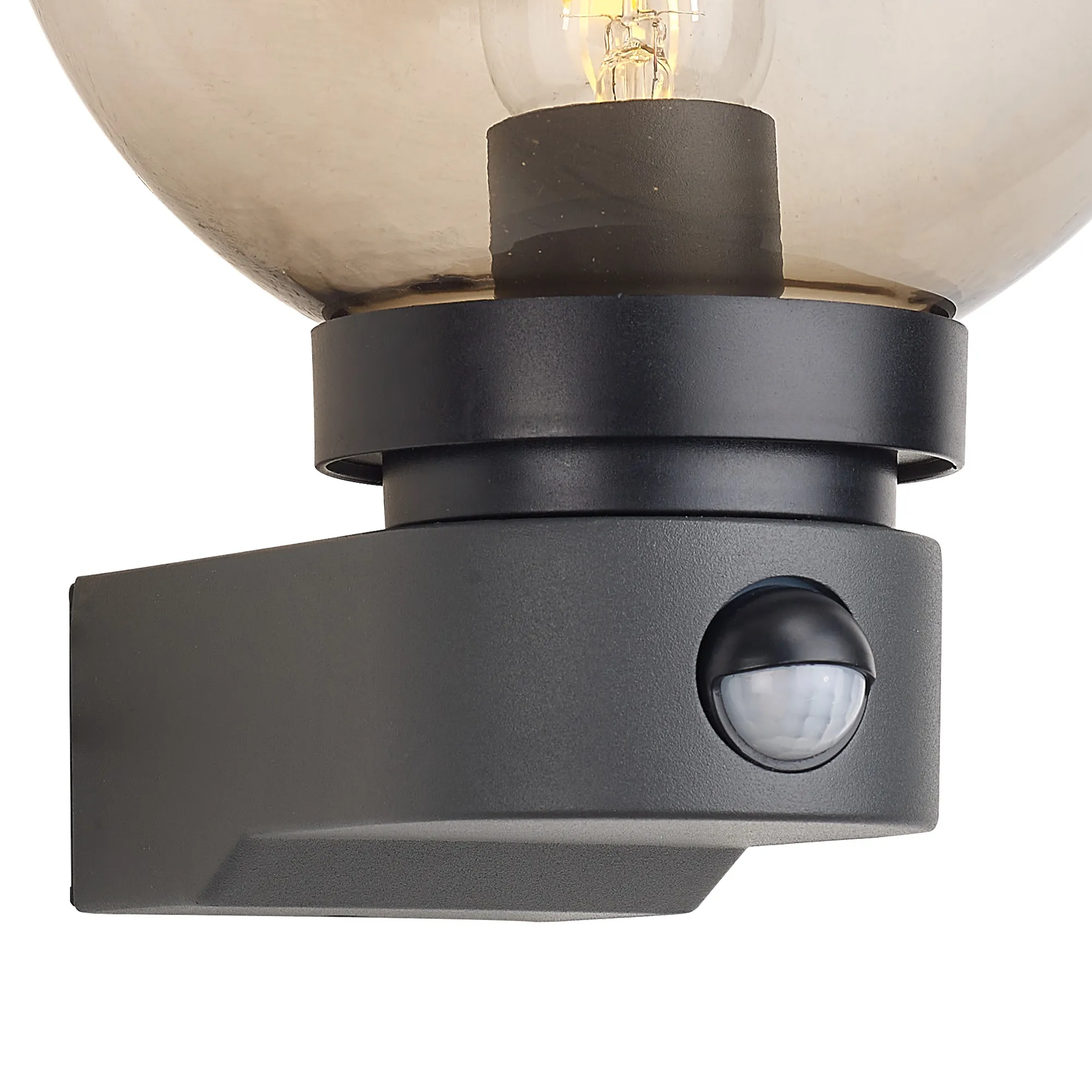 Milo Globe Wall Lamp PIR IP54 Dark Grey D0878  Deco Milo